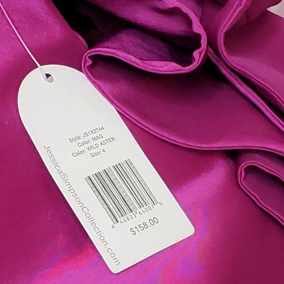 Jessica Simpson Satin Magenta Dress NWT - Picture 6 of 6